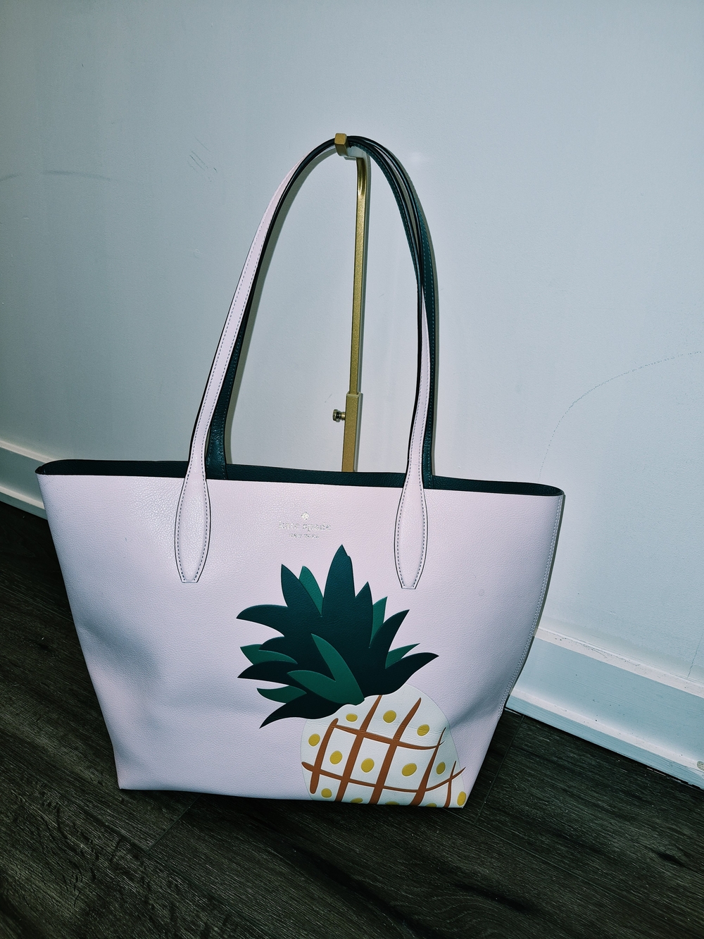 kate spade Light Pink Pineapple Tote with Green Accents